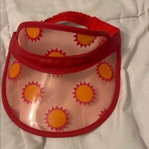 Kids Red Sun Visor with Sun Pattern